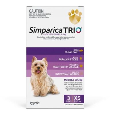 Simparica Trio Extra Small 2.6-5kg 3 pack