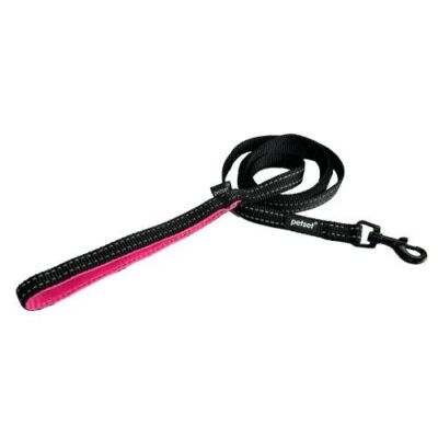 Petset Slim Line Active Dog Lead Black and Pink Large