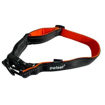 Petset Dog Collar Active Adjustable Black and Orange Medium
