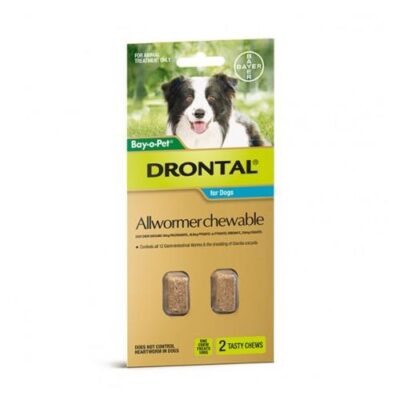 Drontal Allwormer Chew Medium 5.1-10kg 2 pack