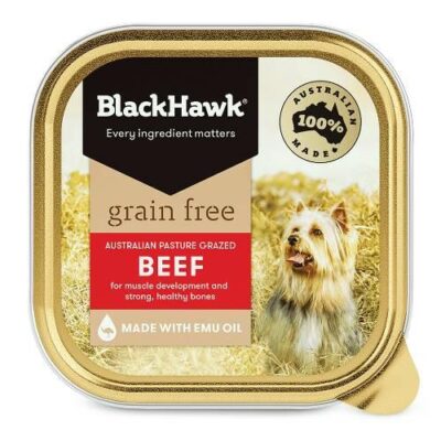 Black Hawk Dog Food Adult Grain Free Beef Wet Food 9x100g