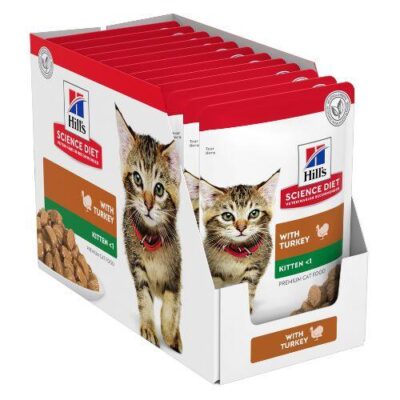 Hills Science Diet Kitten Turkey Cat Food Pouches 12 x 85g