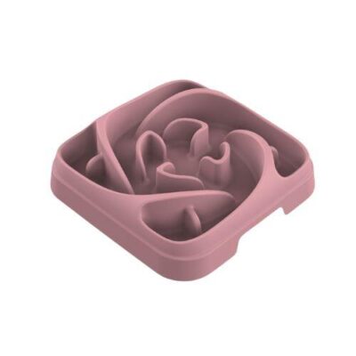 Petset Slow Feed Bowl Square Rose