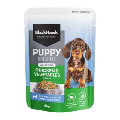 Black Hawk Puppy Chicken And Vegetables Wet Food Pouches 12x85g