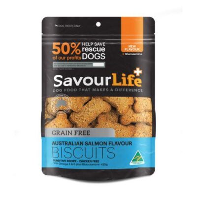 Savourlife Natural Treats Grain Free Salmon Flavour Biscuits 425g