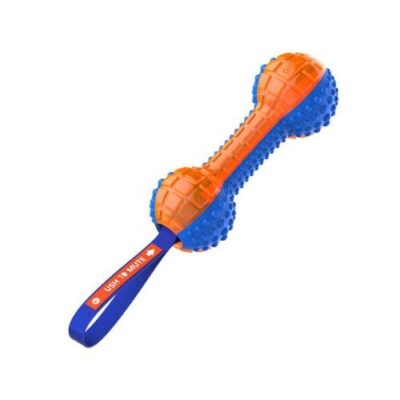 GiGwi Push to Mute Dumbbell Blue/Orange