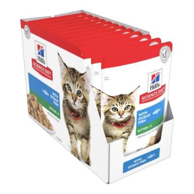 Hills Science Diet Kitten Ocean Fish Cat Food Pouches 12x85g
