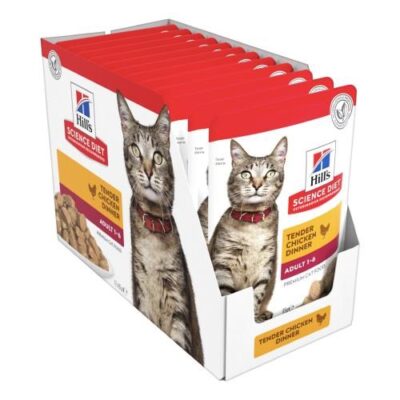 Hills Science Diet Adult Tender Chicken Cat Food Pouches 12x85g
