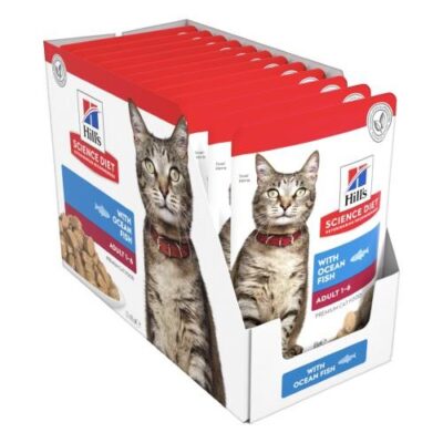 Hills Science Diet Adult Ocean Fish Cat Food Pouches 12x85g