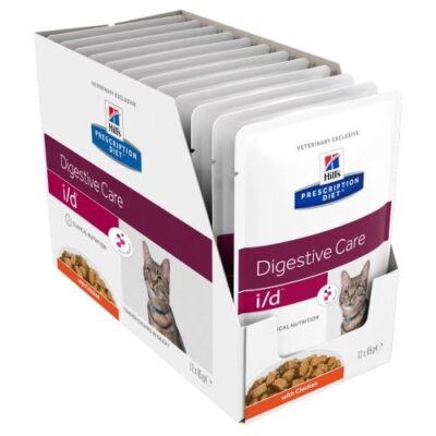 Hills Prescription Diet i/d Digestive Care Chicken Cat Food Pouches...
