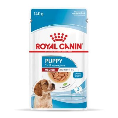 Royal Canin Medium Puppy Wet Food Pouches 10x140g
